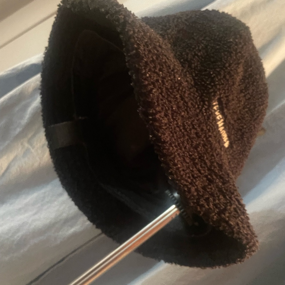Steve Madden Black Faux Fur Bucket Hat